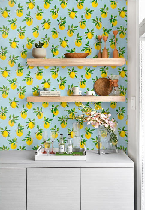 Daisy Bennett Lemoncello Sky Blue Wallpaper DB20402