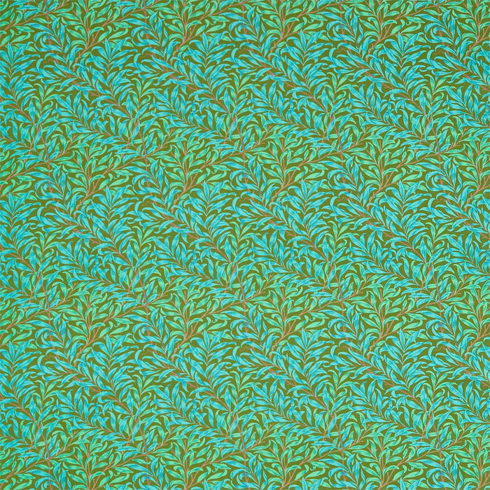 Morris & Co Willow Bough Olive/Turquoise 226841 Fabric Sample DBPF226841