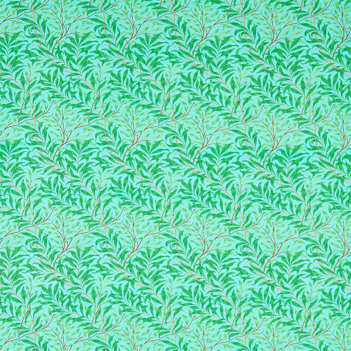 Morris & Co Willow Bough Sky/Leaf Green 226842 Fabric Sample DBPF226842