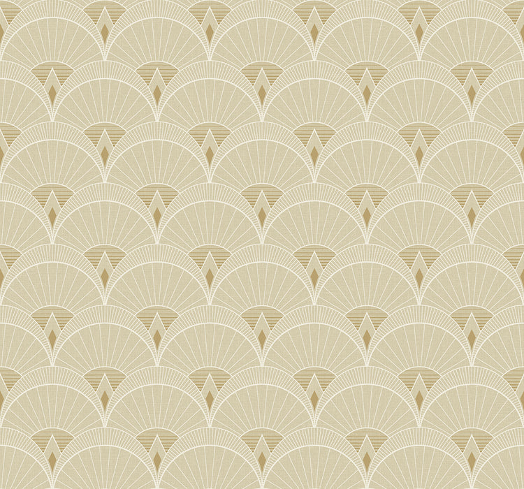 Seabrook Designs Chrysler Arches Soft Beige Wallpaper Sample DC60306
