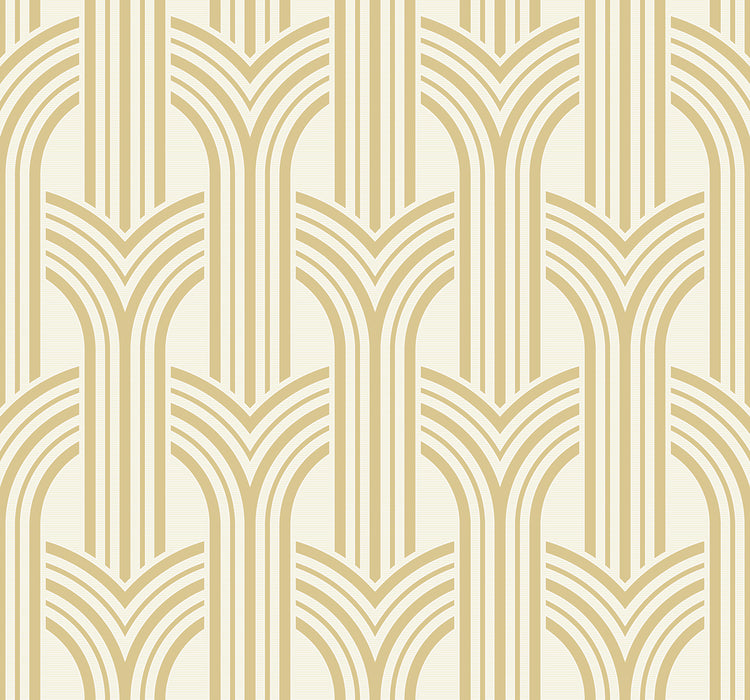 Seabrook Designs Broadway Arches Golden Nugget Wallpaper Sample DC61303