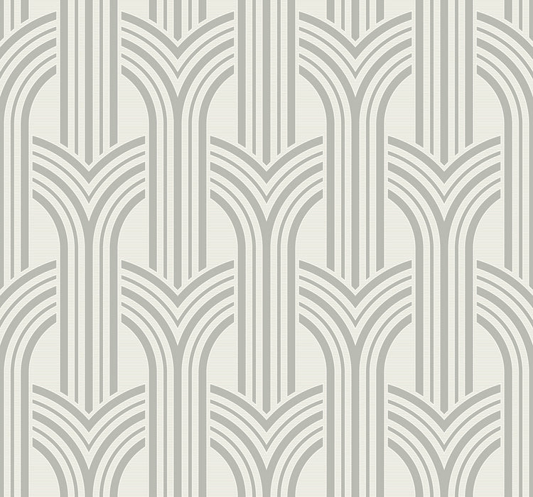 Seabrook Designs Broadway Arches Chrome Wallpaper Sample DC61307