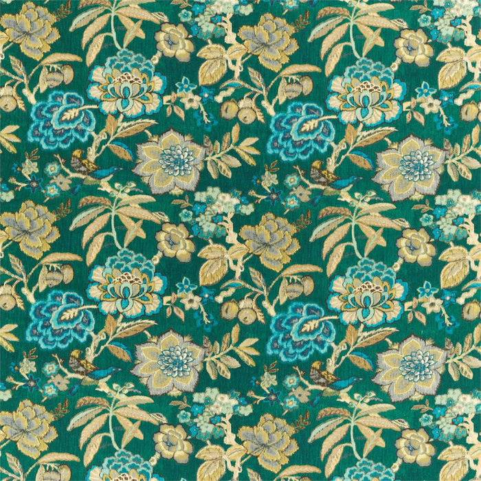 Sanderson Indra Flower Emerald 226640 Fabric Sample DCEF226640