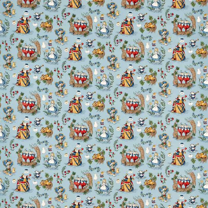 Sanderson Alice in Wonderland Puddle Blue Fabric Sample DDIF227167