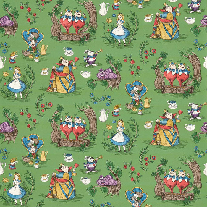 Sanderson Alice in Wonderland Gumball Green Wallpaper DDIW217285