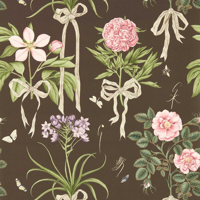 Sanderson Cupid`s Beau Morel/Mantle Wallpaper Sample DGDW217313
