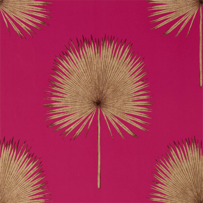 Sanderson Fan Palm Rhodera/Gilver Wallpaper Sample DGLW216638