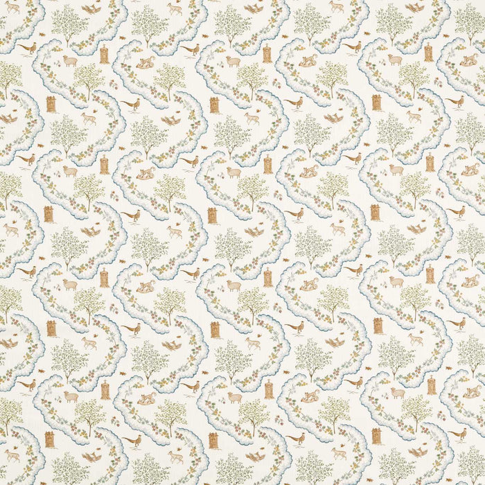 Sanderson Wildflower Meadow Going Green Fabric DHIF227317