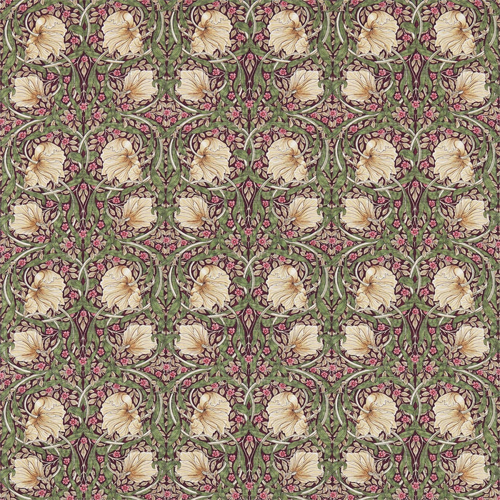 Morris & Co Pimpernel Aubergin/Olive 224491 Fabric Sample DM3P224491