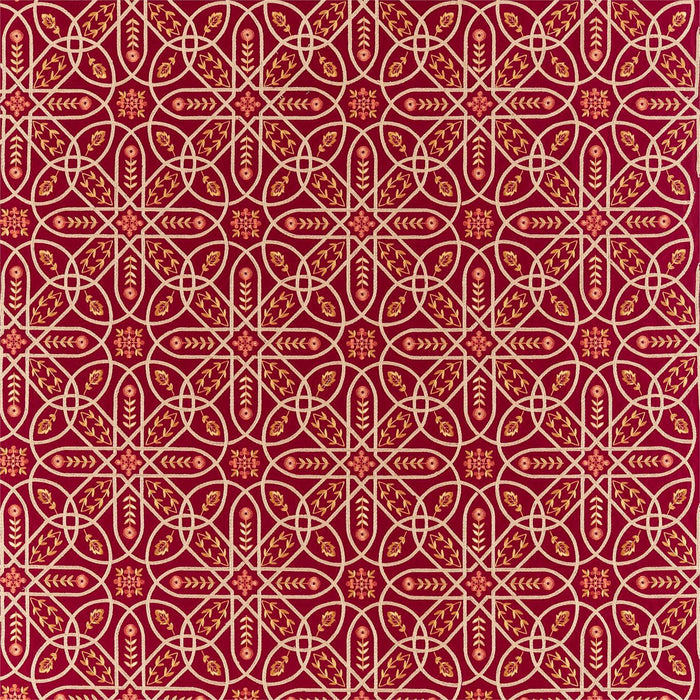 Morris & Co Brophy Embroidery Wine Fabric Sample DM5F236814