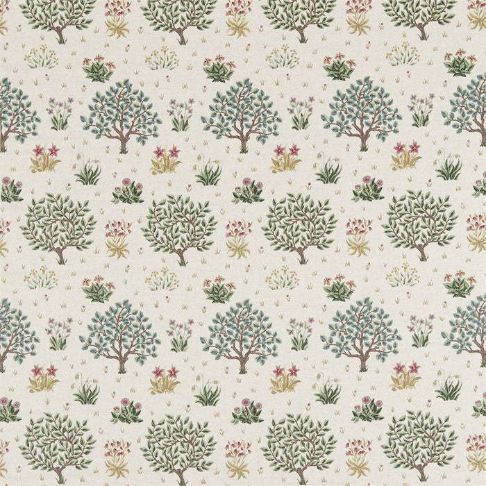 Morris & Co Orchard Bayleaf/Rose Fabric Sample DM6F220304