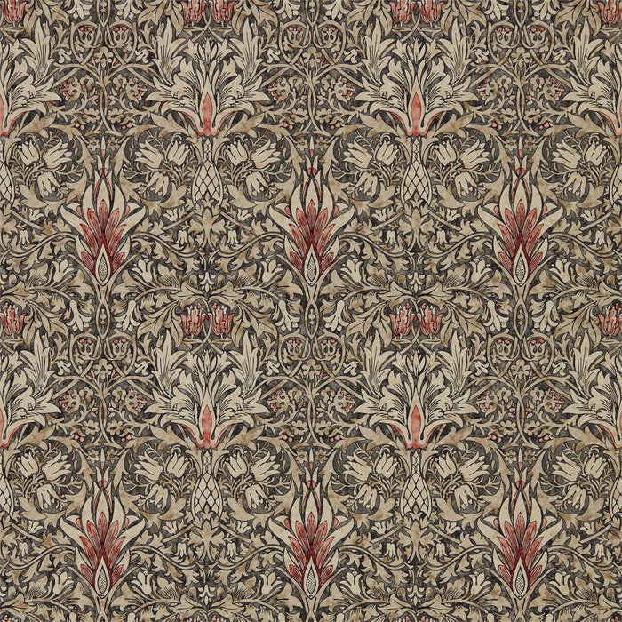 Morris & Co Snakeshead Charcoal/Spice Wallpaper Sample DMA4216425