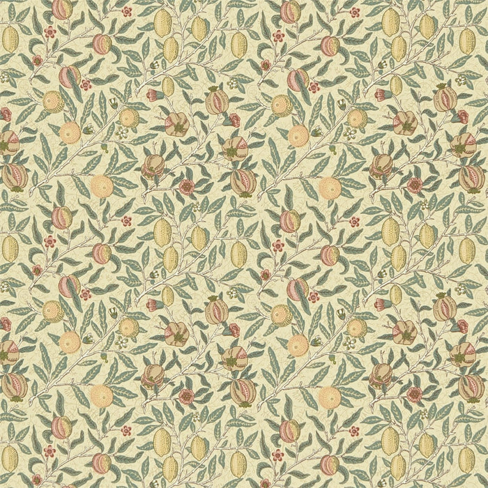 Morris & Co Fruit Minor Willow Green/Lemon Fabric Sample DMC1F1203
