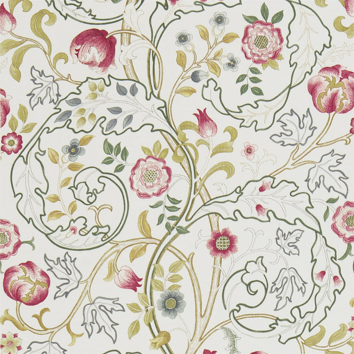 Morris & Co Mary Isobel Pink/Ivory Fabric Sample DMCOMA204