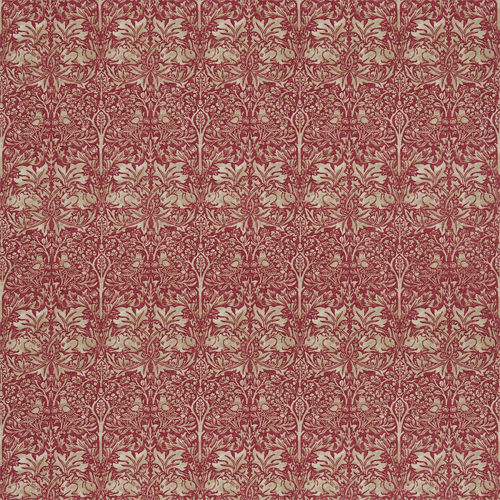 Morris & Co Brer Rabbit Red/Hemp Fabric Sample DMORBR201