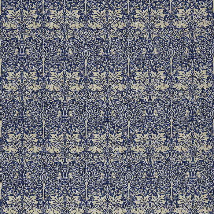 Morris & Co Brer Rabbit Indigo/Vellum Fabric Sample DMORBR205