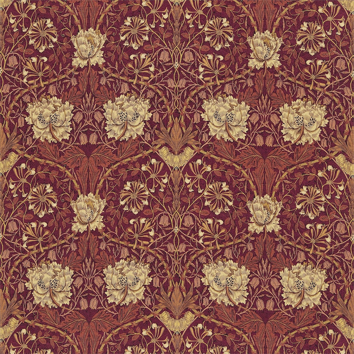 Morris & Co Honeysuckle & Tulip Brick/Russet Fabric Sample DMORHO203
