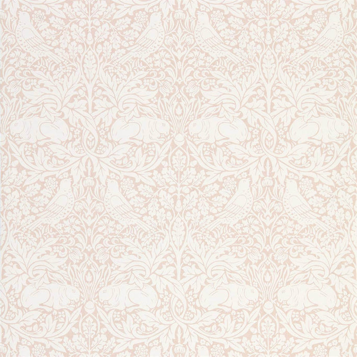 Morris & Co Pure Brer Rabbit Faded Sea Pink 216533 Wallpaper Sample DMPN216533