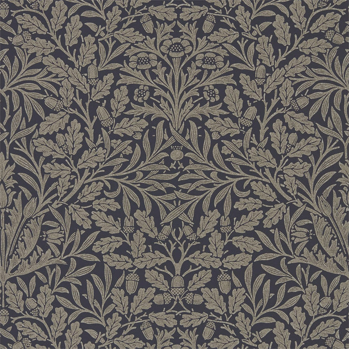 Morris & Co Pure Acorn Charcoal/Gilver 216033 Wallpaper Sample DMPU216033