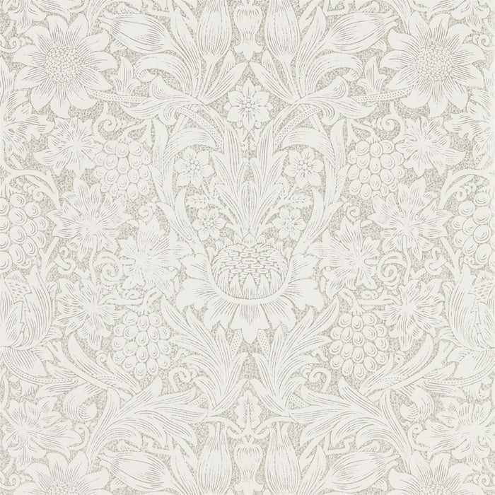 Morris & Co Pure Sunflower Chalk/Silver Wallpaper Sample DMPU216049
