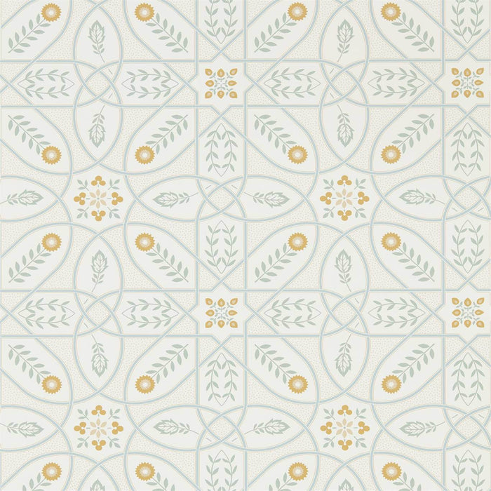 Morris & Co Brophy Trellis Ivory Sage 216700 Wallpaper Sample DMSW216700