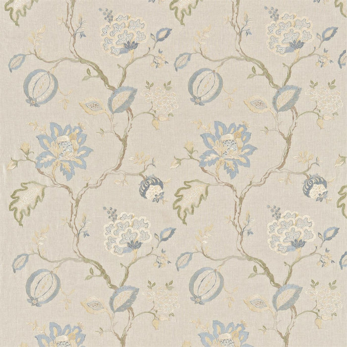 Sanderson Hadham Embridery Cornflower Blue/ Linen 232094 Fabric Sample DRCH232094