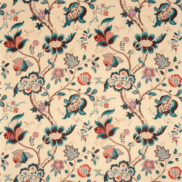 Sanderson Roslyn Teal/ Cherry Fabric DVIPRO205