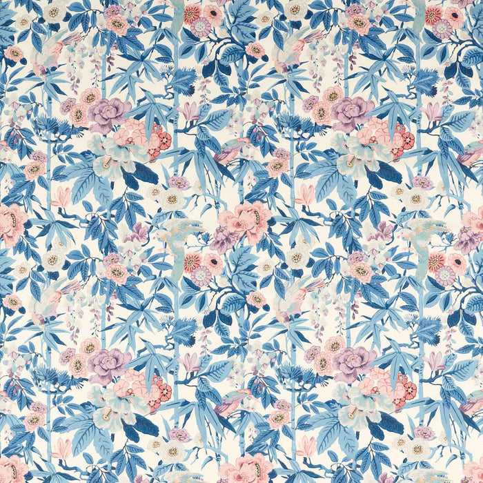 Sanderson Bamboo & Bird China Blue /Lotus Pink 226970 Fabric Sample DWAT226970