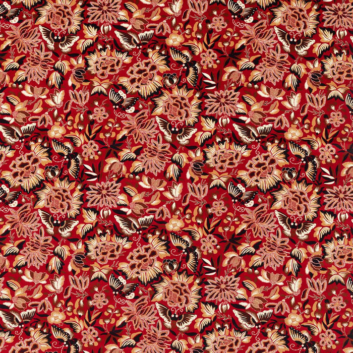 Sanderson Amara Butterfly Cinnabar/Ink Black 226974 Fabric Sample DWAT226974