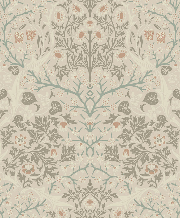 Seabrook Designs Victorian Garden Floral Prepasted Lunar Rock & Clay Wallpaper Sample EP10106