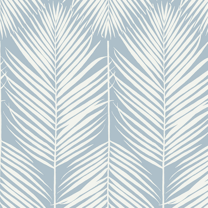 Seabrook Designs Athena Palm Hampton Blue Wallpaper Sample ET10802