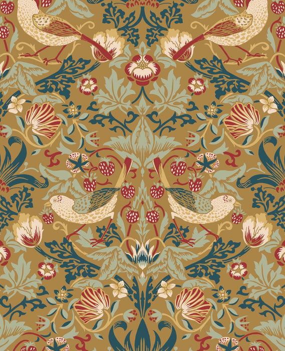 Seabrook Designs Fragaria Garden Ochre Wallpaper Sample ET11205