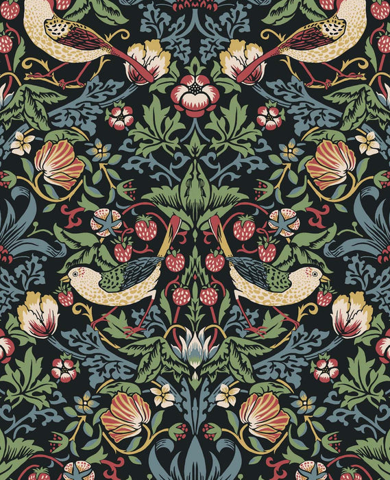 Seabrook Designs Fragaria Garden Ebony Wallpaper ET11210