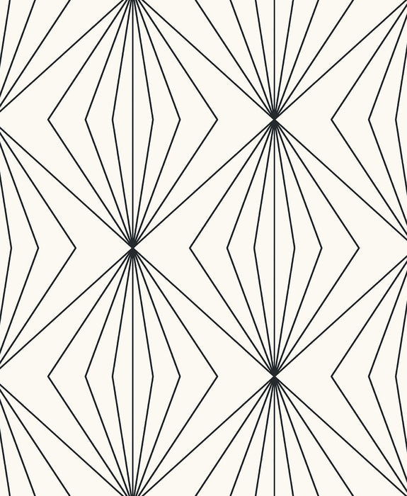 Seabrook Designs Diamond Vector Ebony & Eggshell Wallpaper ET11500