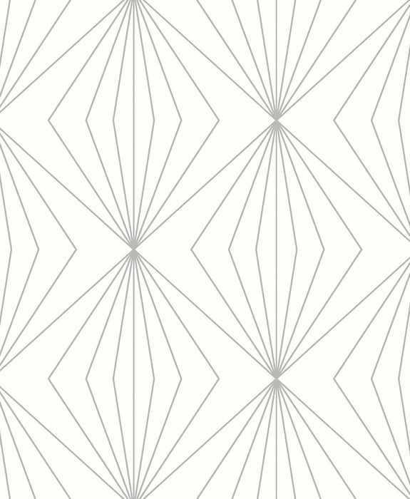 Seabrook Designs Diamond Vector Metallic Silver & Eggshell Wallpaper ET11508