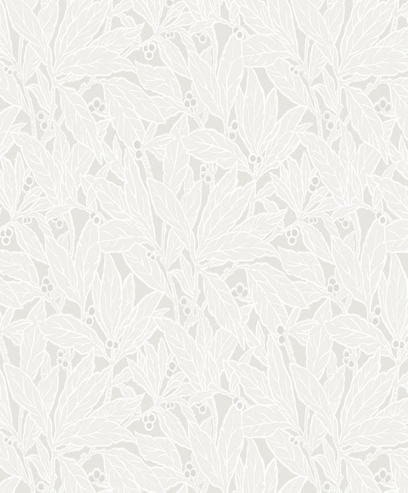 Seabrook Designs Leaf And Berry Dove & Metallic Pearl Wallpaper ET12805
