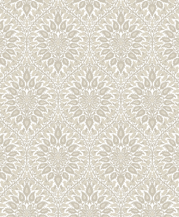 Seabrook Designs Luna Ogee Natural Cream Wallpaper Sample ET12905