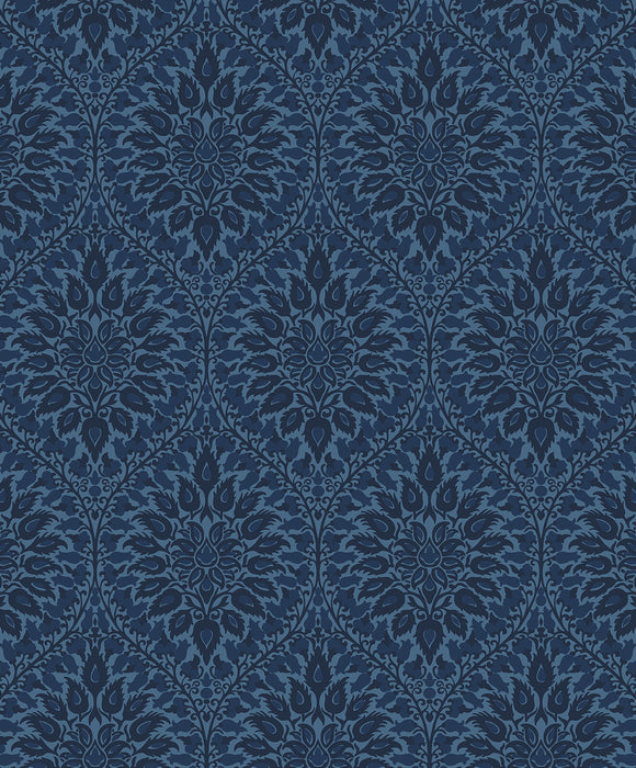 Seabrook Designs Luna Ogee Denim Wallpaper Sample ET12912