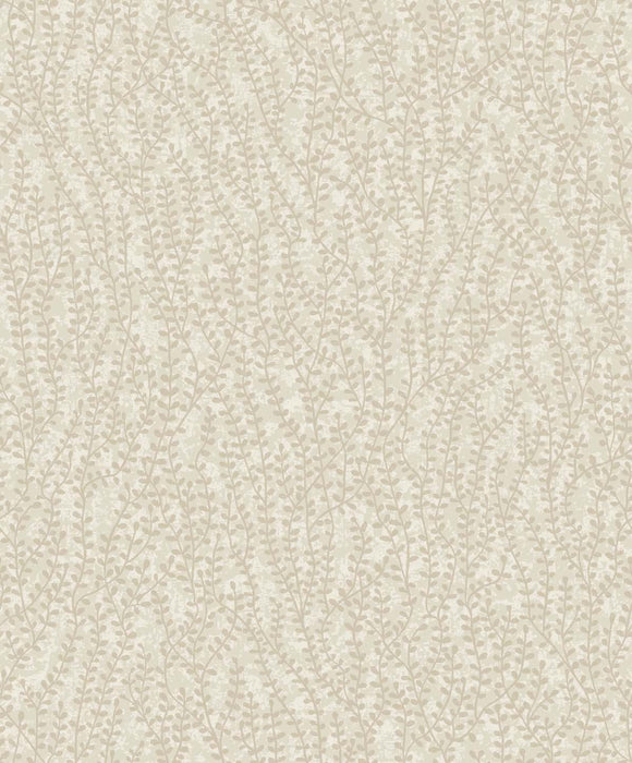 Seabrook Designs Seaweed Beaded Branches Organic Silk Wallpaper Sample EW10607