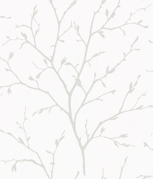 Seabrook Designs Branching Out Winter Grey Wallpaper Sample EW11808