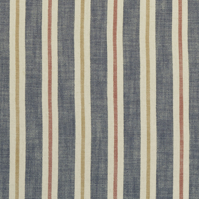 Clarke & Clarke Sackville Stripe Midnight/Spice Fabric Sample F1046/04.CAC.0
