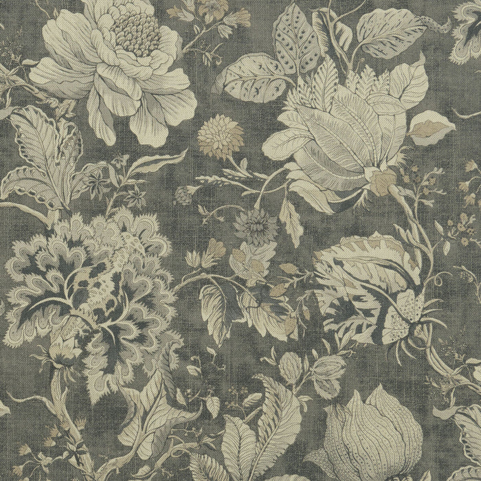 Clarke & Clarke Sissinghurst Charcoal Fabric Sample F1048/01.CAC.0