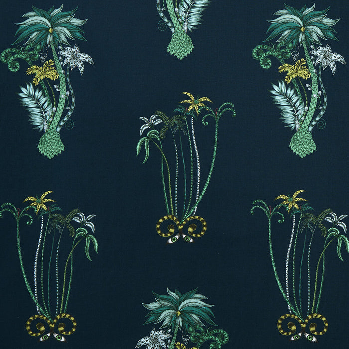 Clarke & Clarke Jungle Palms Navy Fabric Sample F1110/03.CAC.0