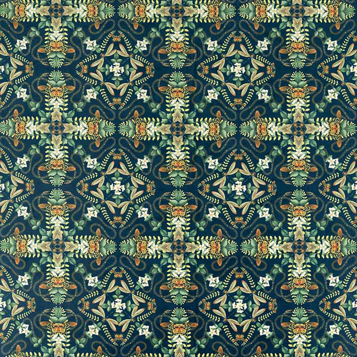 Clarke & Clarke Emerald Forest Midnight Velvet Fabric Sample F1585/01.CAC.0