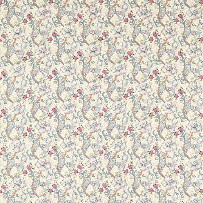 Clarke & Clarke Golden Lily Dove/Plum Fabric F1677/01.CAC.0