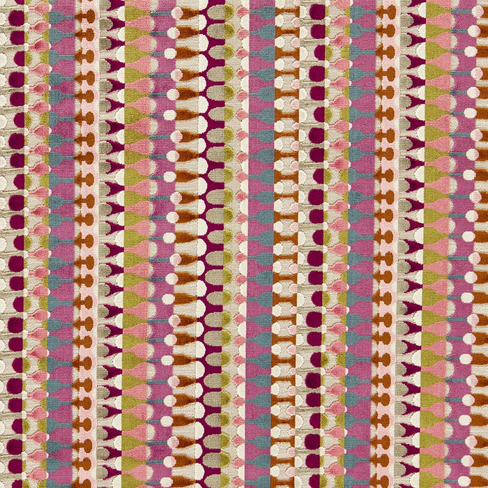 Clarke & Clarke Orpheus Magenta Peacock Fabric F1687/02.CAC.0