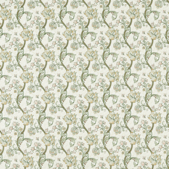 Clarke & Clarke Golden Lily Embroidery Linen/Blush Fabric F1742/02.CAC.0