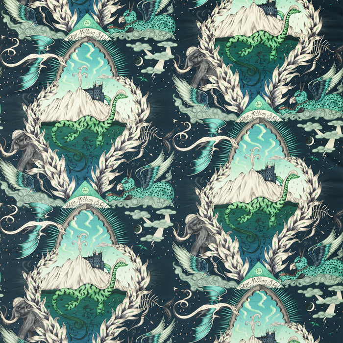 Clarke & Clarke Highlandia Velvet Marine Fabric Sample F1752/01.CAC.0