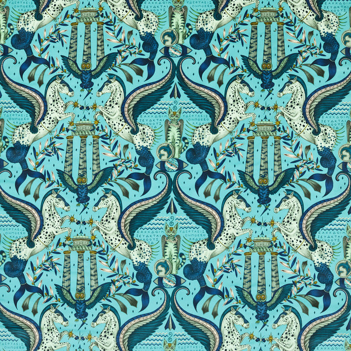 Clarke & Clarke Odyssey Mythos Velvet Peacock Fabric F1753/01.CAC.0