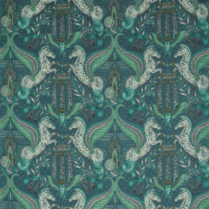 Clarke & Clarke Odyssey Mythos Jacquard Olive Fabric F1754/01.CAC.0